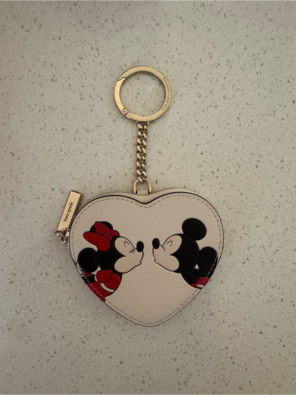 Kate Spade Heart-Shaped Minnie & Mickey Coin Purse Bag Charm